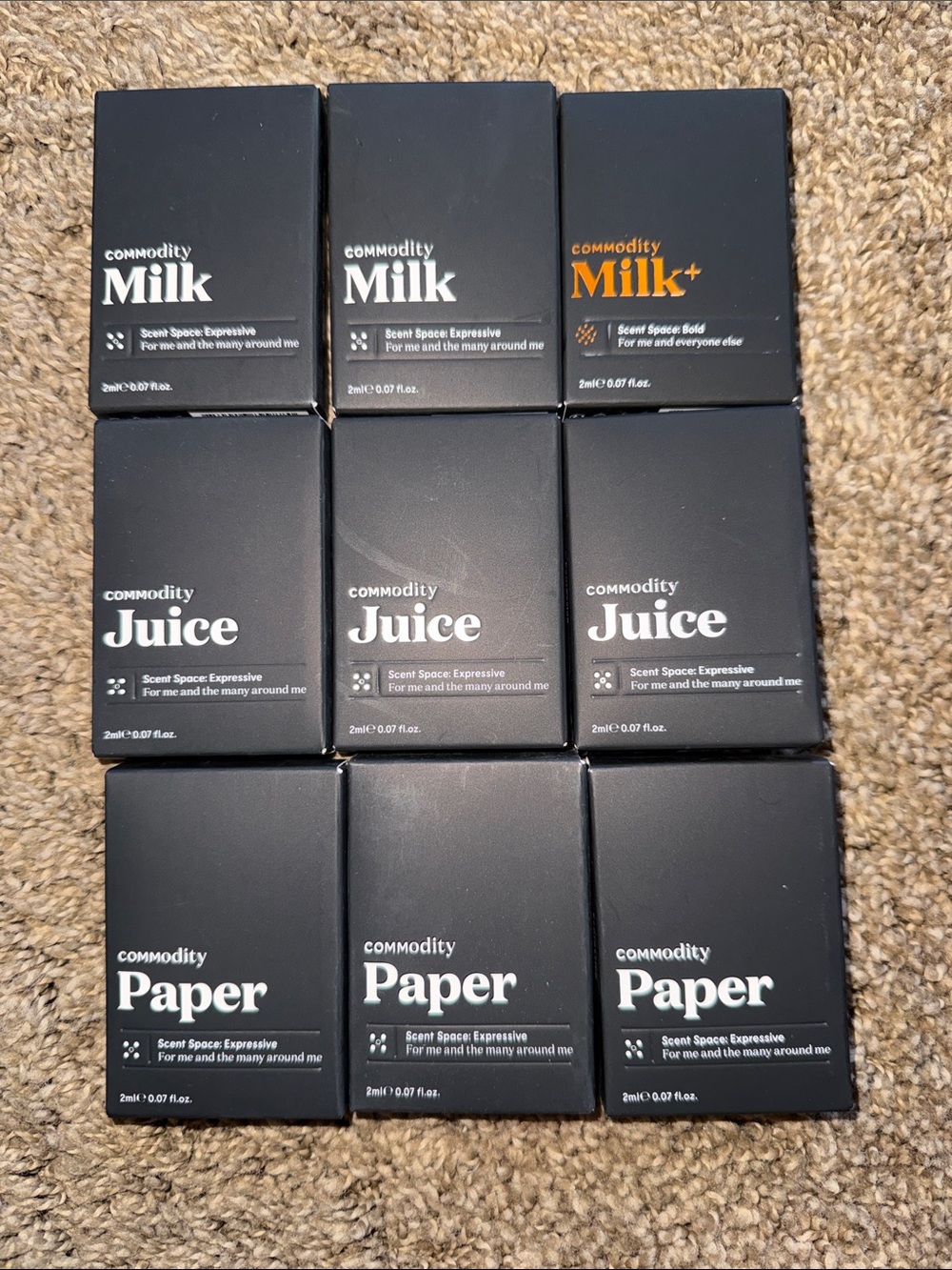Commodity Milk Perfume Mini Set - 2ml x9 bnib see pics